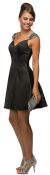 Jeweled Cap Sleeves Flared Short Homecoming Party Dress in an alternative image